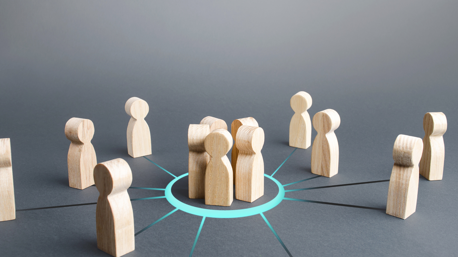 People in a circle separated from other representing a business membership model