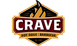 CRAVE Hot Dogs and Barbecue Logo