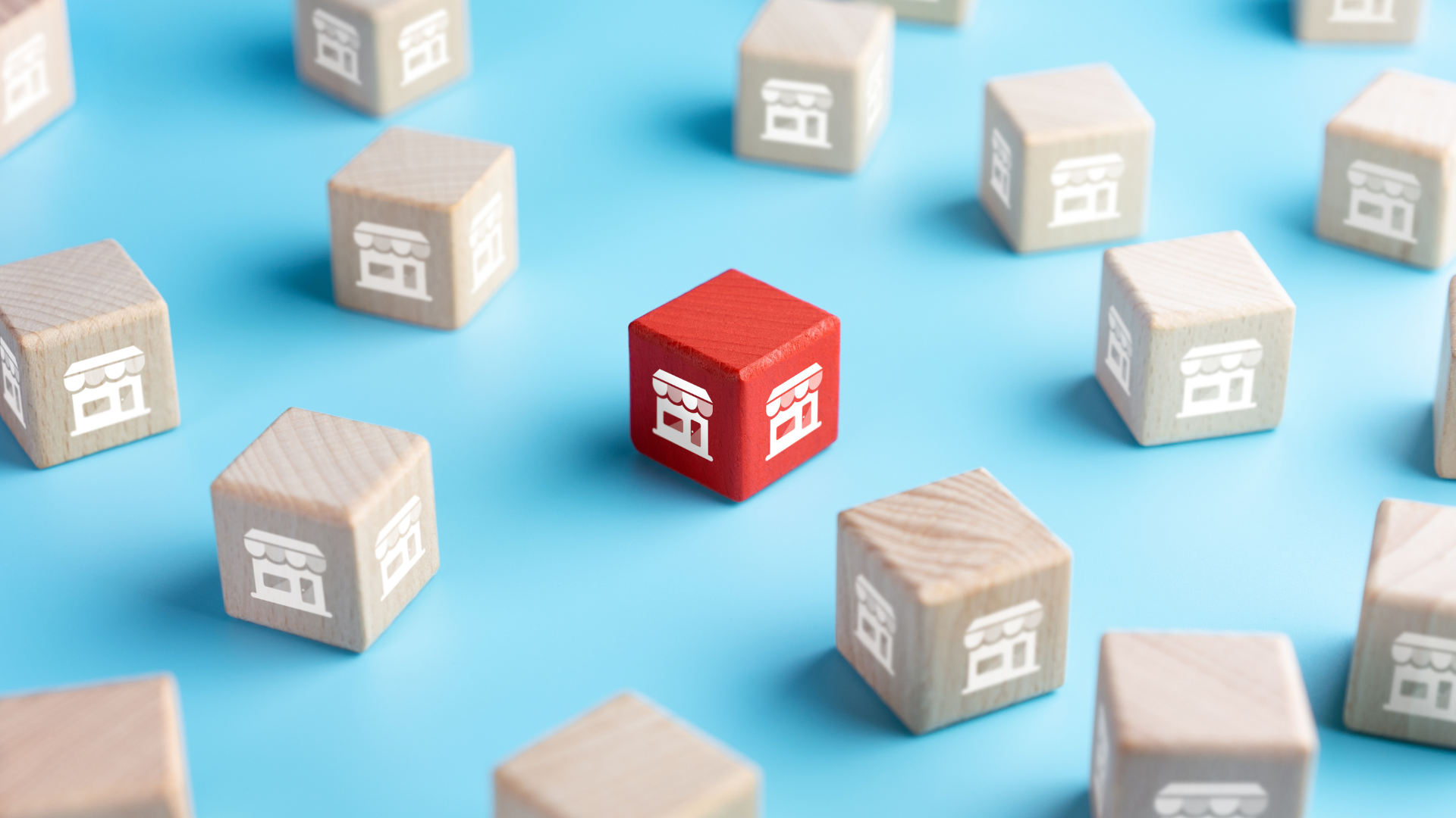 Multiple business options represented by blocks - how to choose a franchise