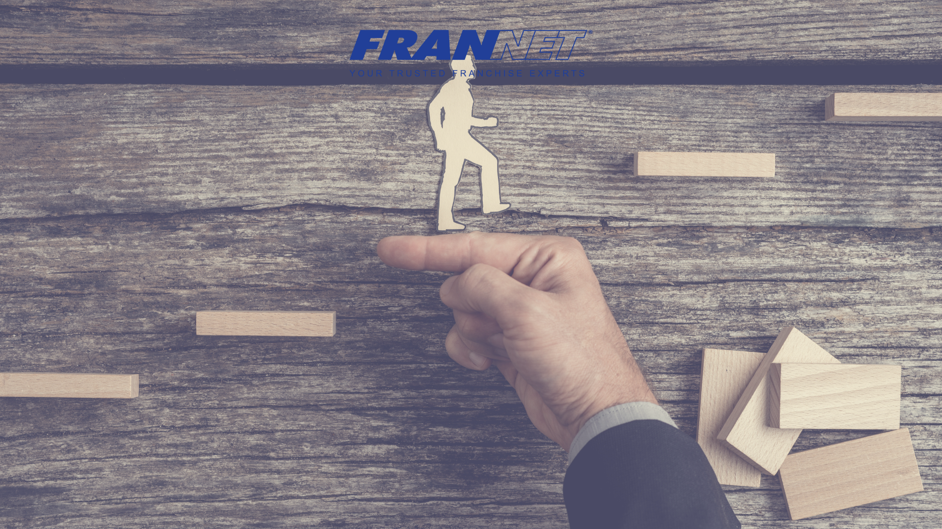 Man using finger as step for man walking up