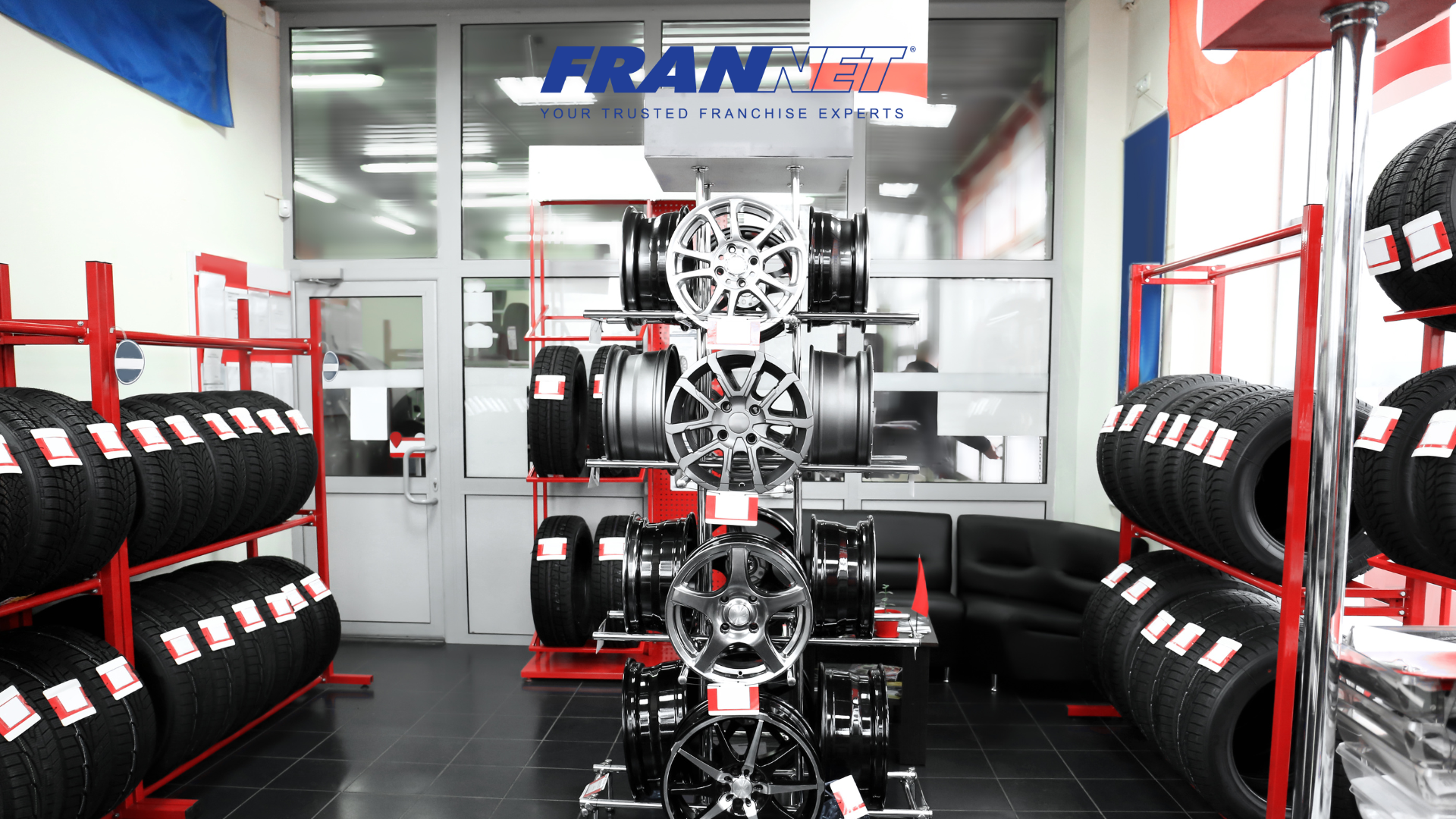 Tires in a tire store