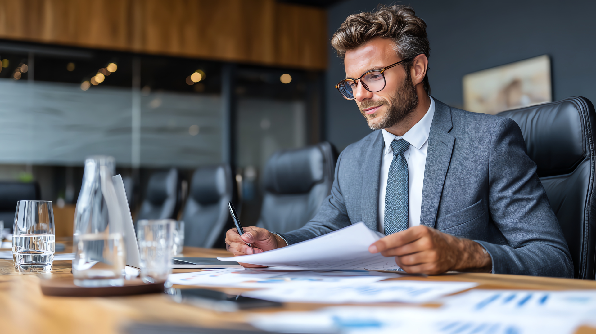 Man looking at a Franchise Disclosure Document (FDD)